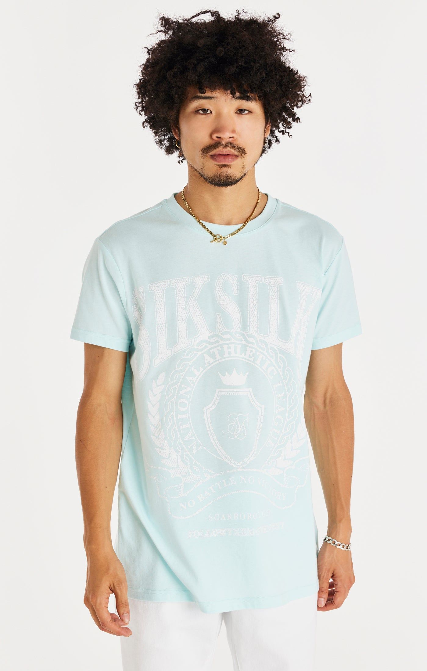Blue Varsity Boxy Fit T-Shirt sold by Siksilk