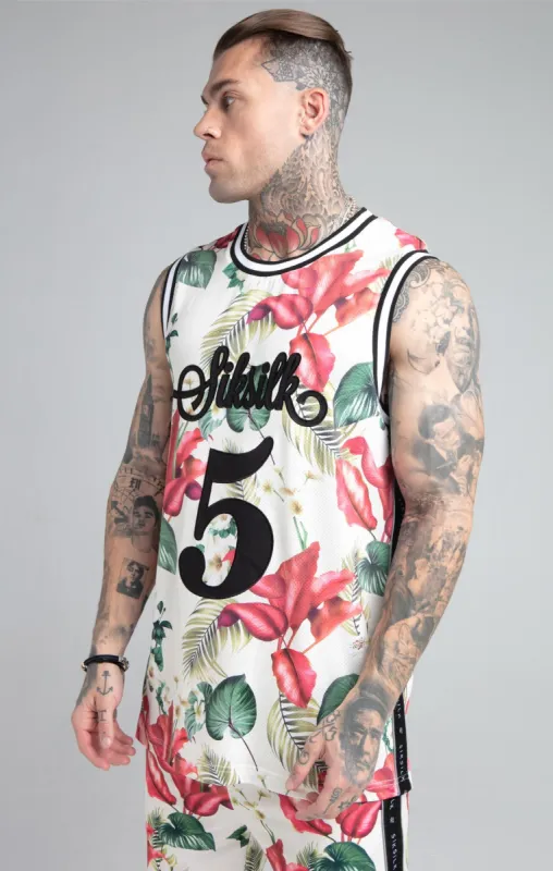 Ecru Retro Basketball Vest sold by Siksilk