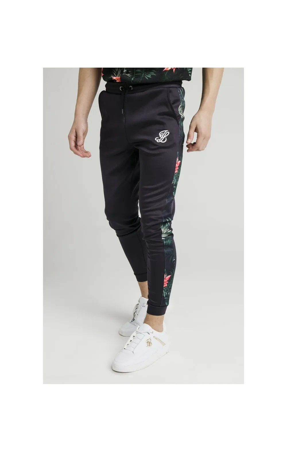 Illusive London Panel Joggers - Navy & Floral sold by Siksilk product image thumbnail 2
