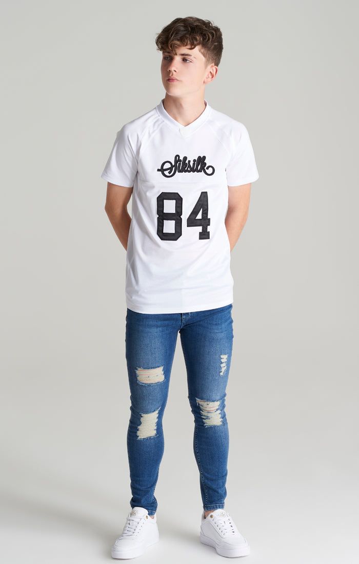 Boys White Retro T-Shirt sold by Siksilk product image thumbnail 5