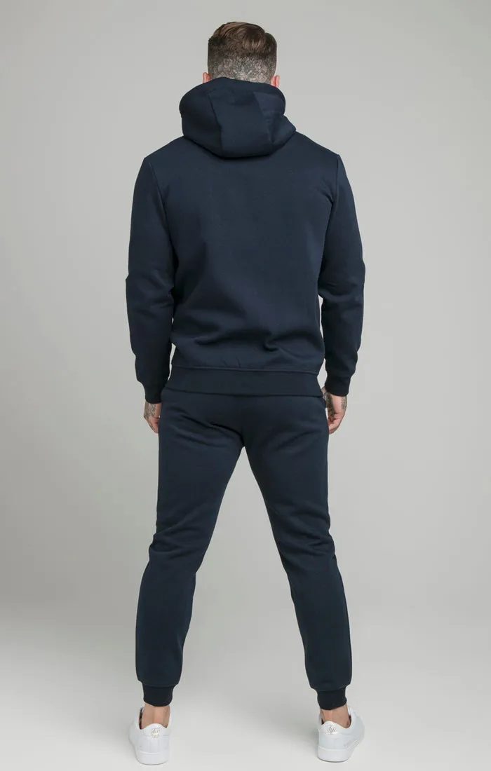 Navy Essential Zip Through Funnel Neck Hoodie sold by Siksilk product image thumbnail 5