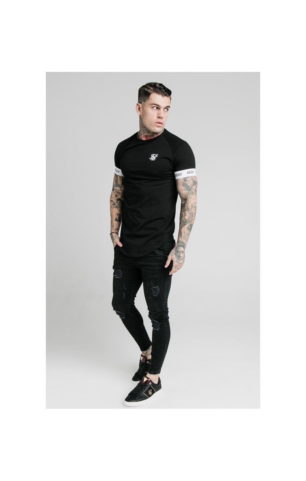 SikSilk S/S Raglan Tech Tee - Black sold by Siksilk product image thumbnail 4
