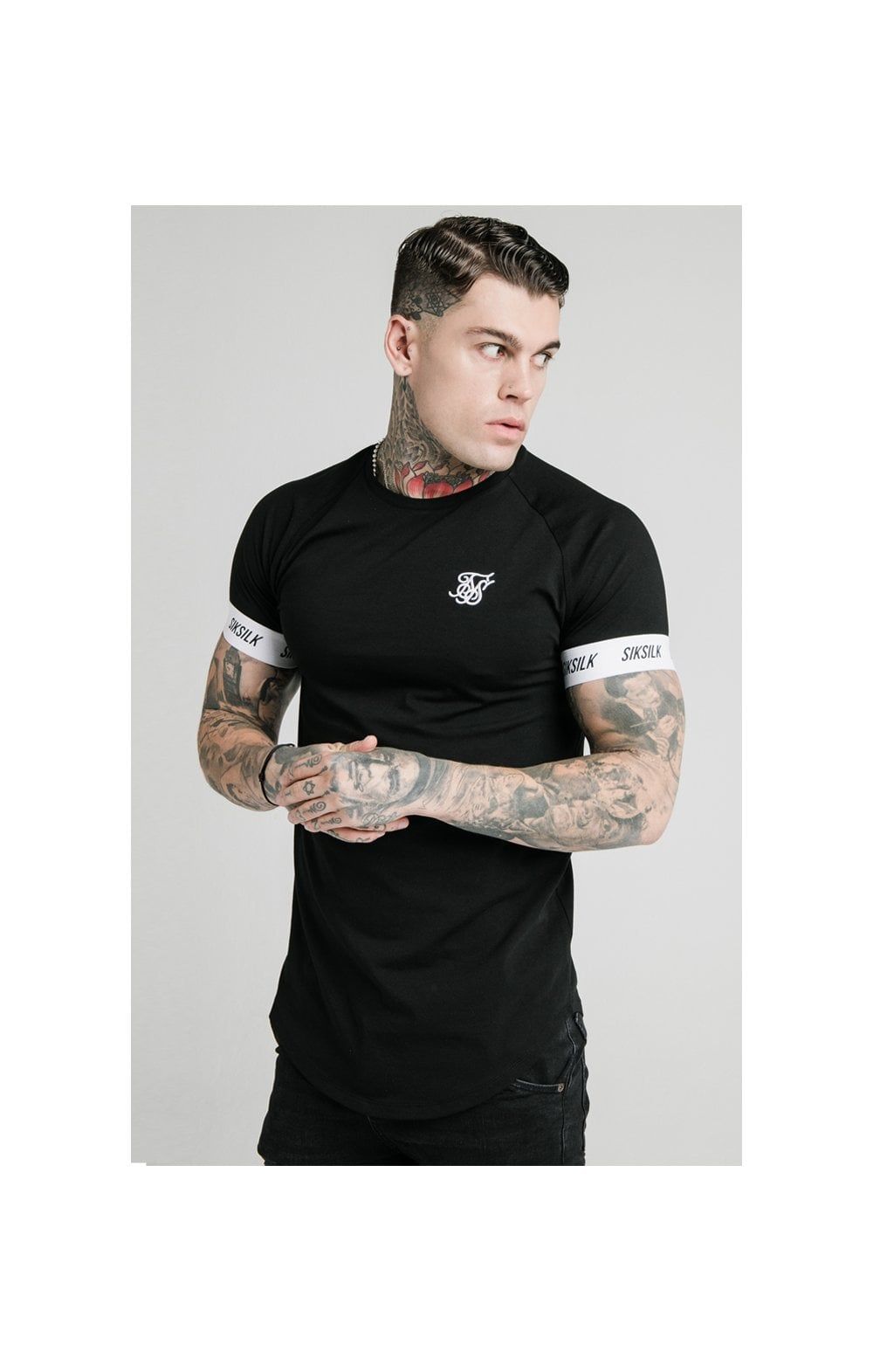 SikSilk S/S Raglan Tech Tee - Black sold by Siksilk