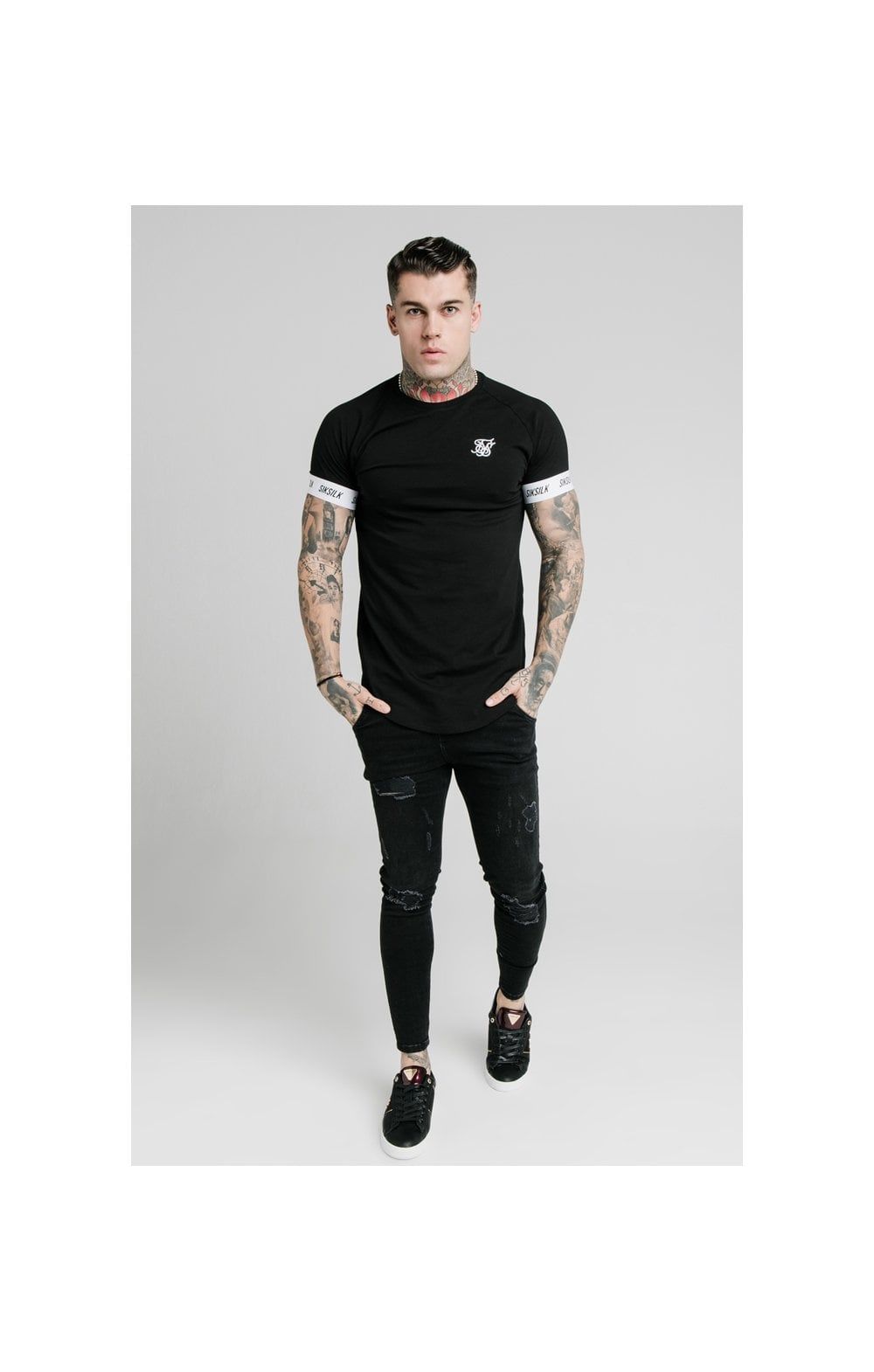 SikSilk S/S Raglan Tech Tee - Black sold by Siksilk product image thumbnail 5