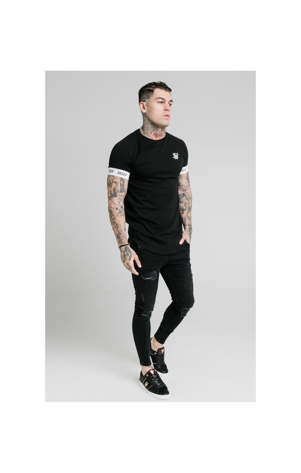 SikSilk S/S Raglan Tech Tee - Black sold by Siksilk product image thumbnail 3