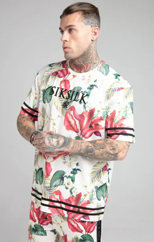 Ecru Tropical Oversized T-Shirt sold by Siksilk