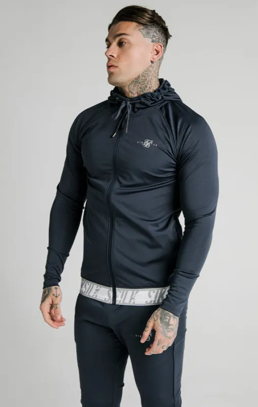 SikSilk Scope Tape Zip Through Hoodie – Navy sold by Siksilk