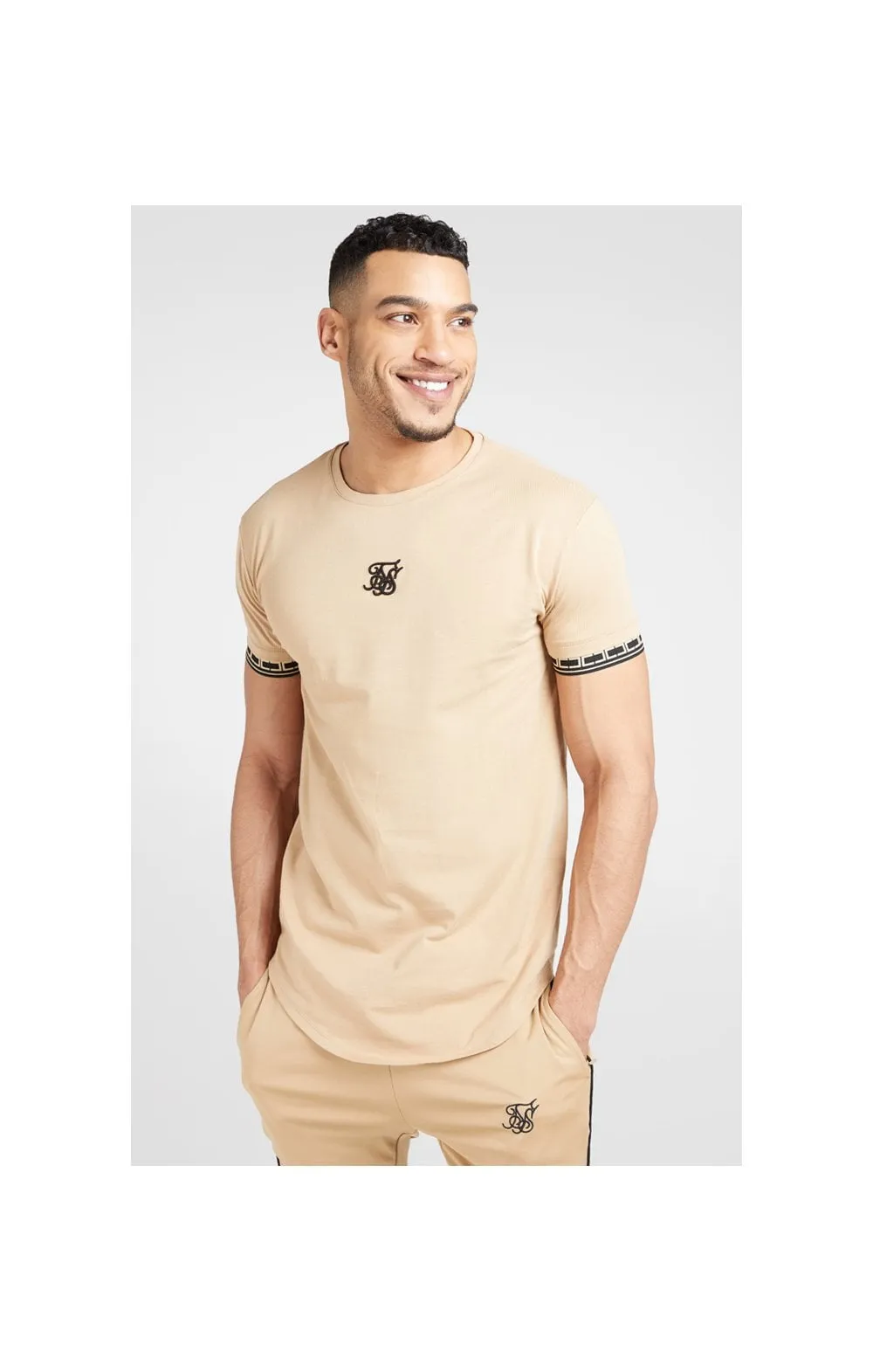 SikSilk S/S Scope Gym Tee – Beige sold by Siksilk