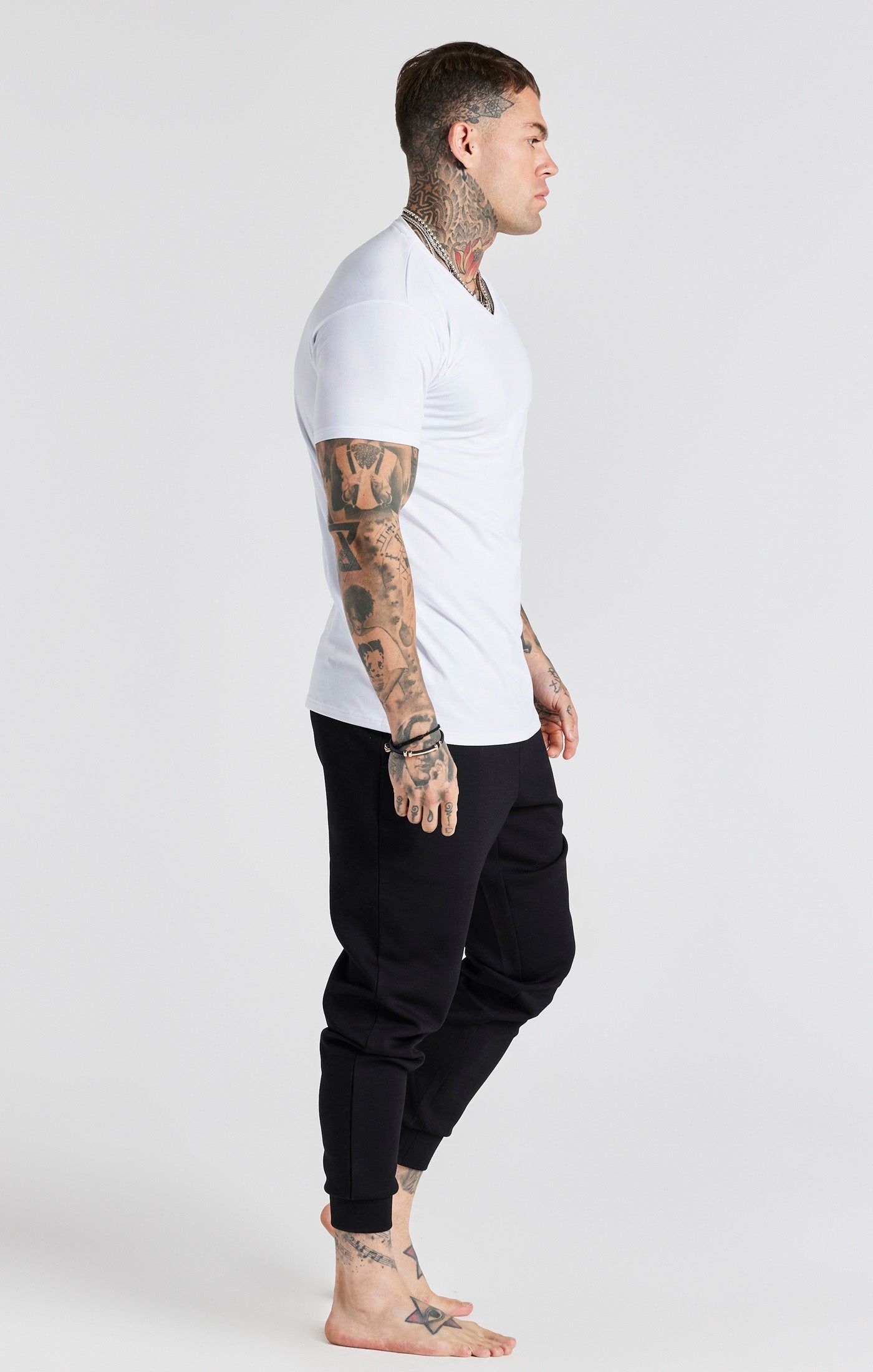 White And Grey Twin Pack V-Neck T-Shirt sold by Siksilk product image thumbnail 4