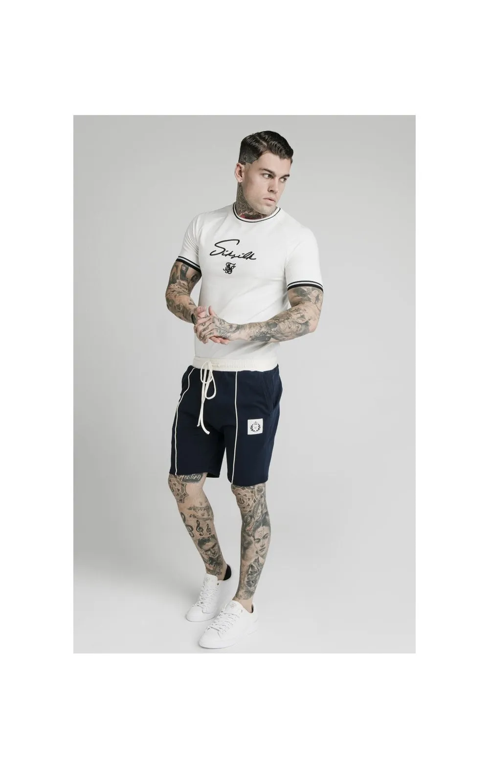 SikSilk Signature Piped Tech Tee - Off White sold by Siksilk product image thumbnail 3