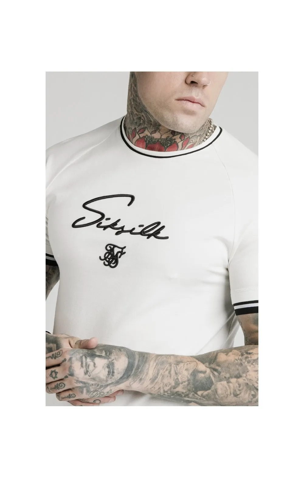 SikSilk Signature Piped Tech Tee - Off White sold by Siksilk product image thumbnail 2