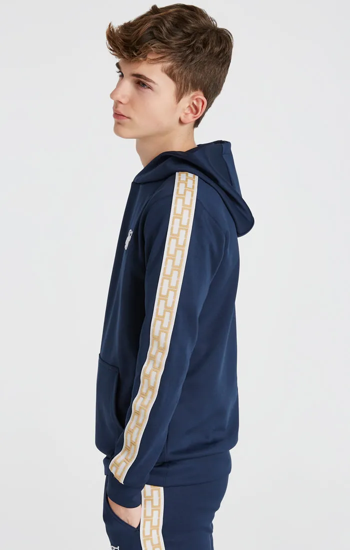 Boys Navy Taped Overhead Hoodie sold by Siksilk product image thumbnail 2