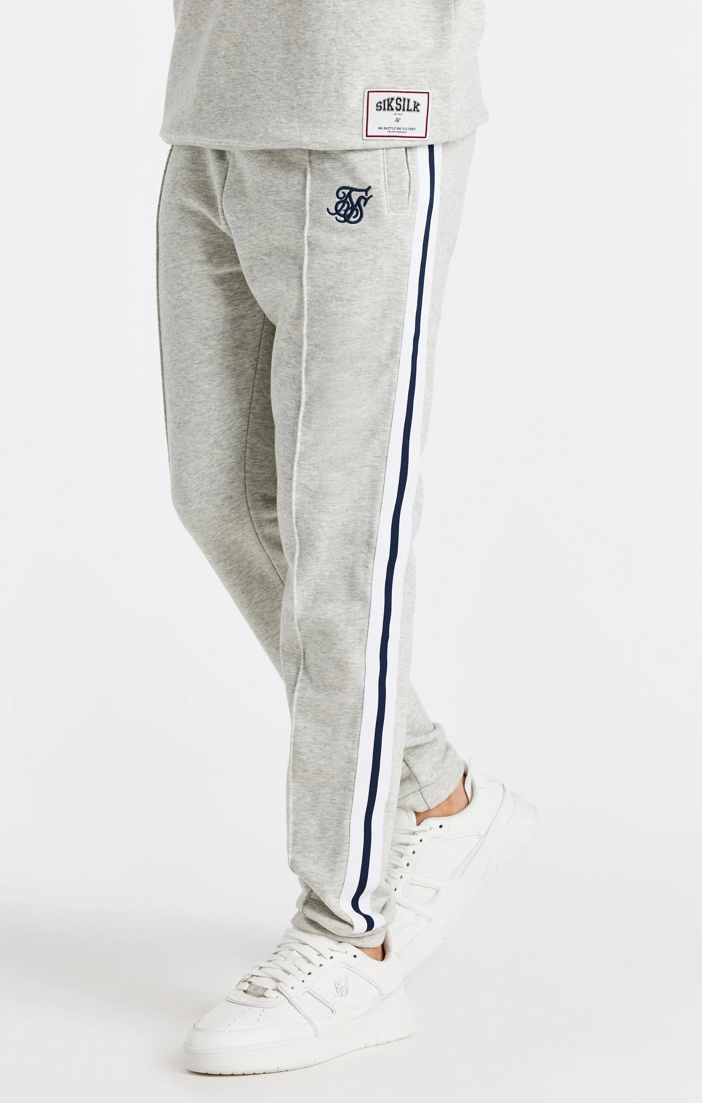 Boys Grey Marl Varsity Loose Fit Track Pant sold by Siksilk