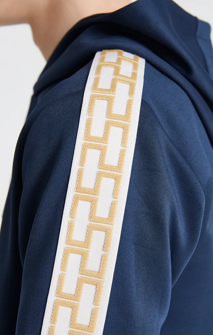 Boys Navy Taped Overhead Hoodie sold by Siksilk product image thumbnail 4