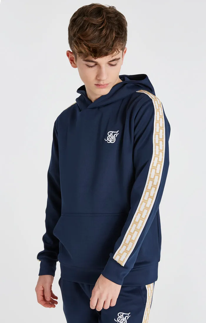 Boys Navy Taped Overhead Hoodie sold by Siksilk