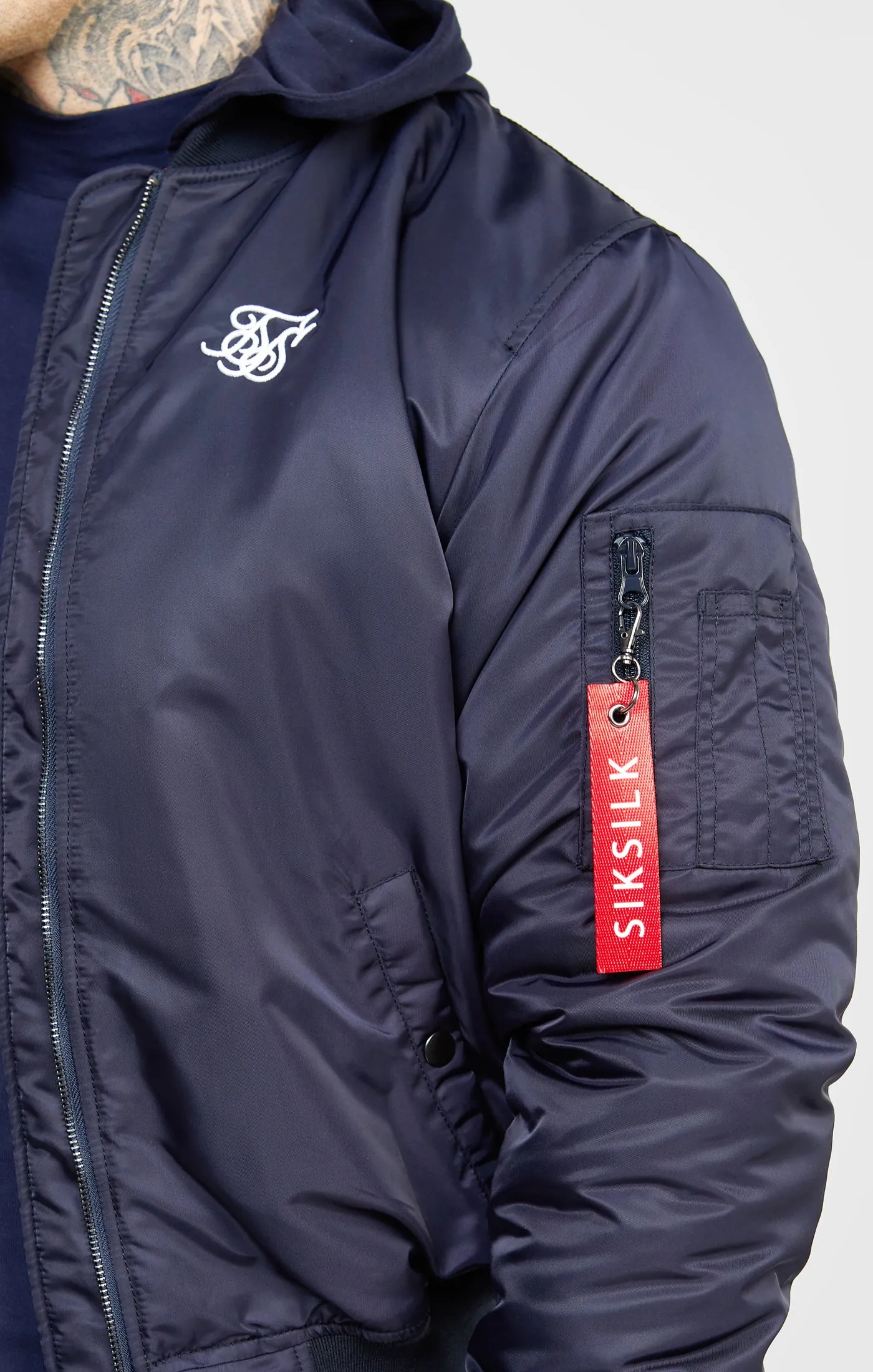 Navy Flight Bomber Jacket sold by Siksilk product image thumbnail 2