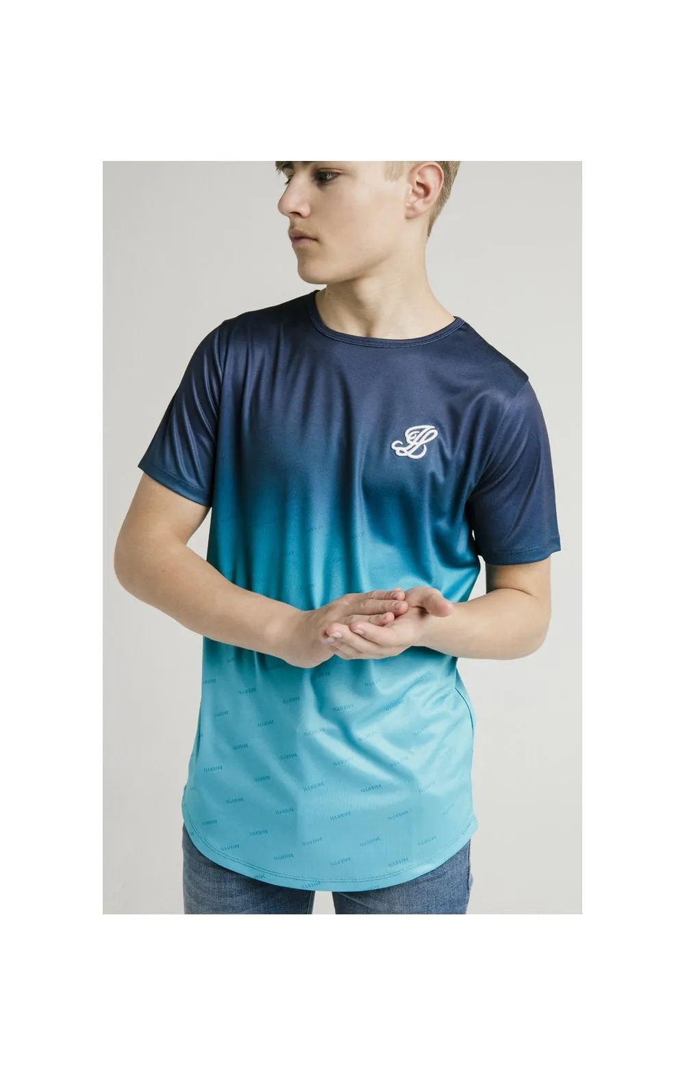 Illusive London Shadow Fade Tee – Teal sold by Siksilk