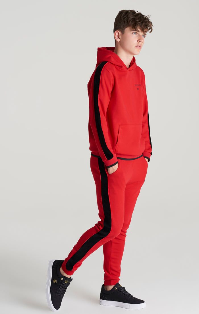 Boys Red Panelled Overhead Hoodie sold by Siksilk product image thumbnail 4