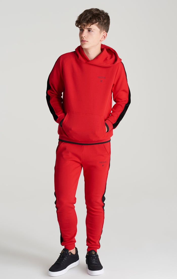 Boys Red Panelled Overhead Hoodie sold by Siksilk product image thumbnail 5