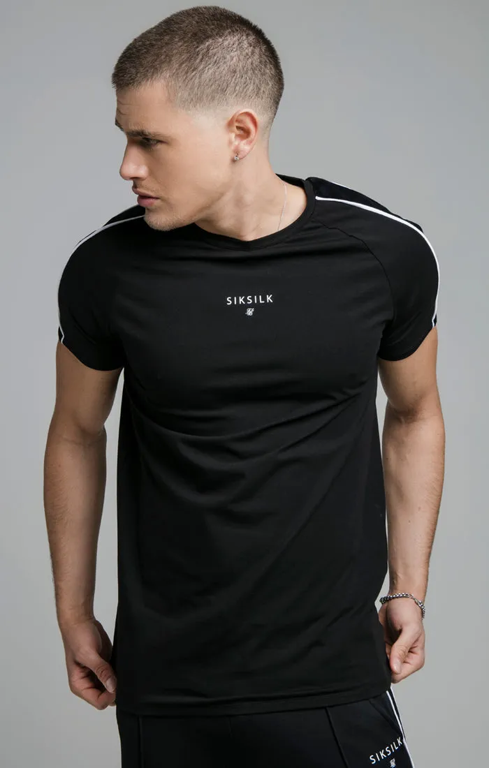 Black Raglan Muscle Fit T-Shirt sold by Siksilk