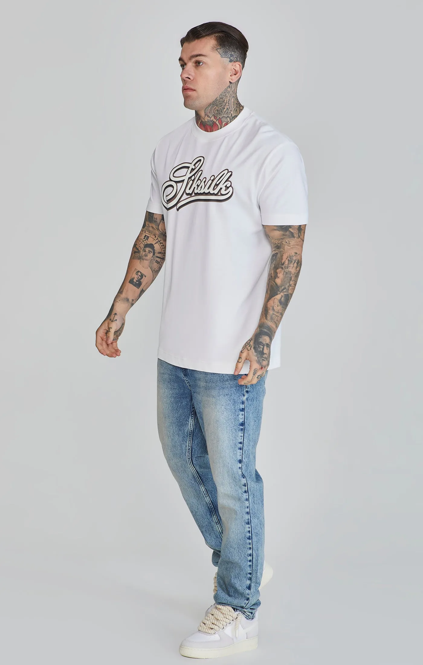 White Logo T-Shirt sold by Siksilk product image thumbnail 2