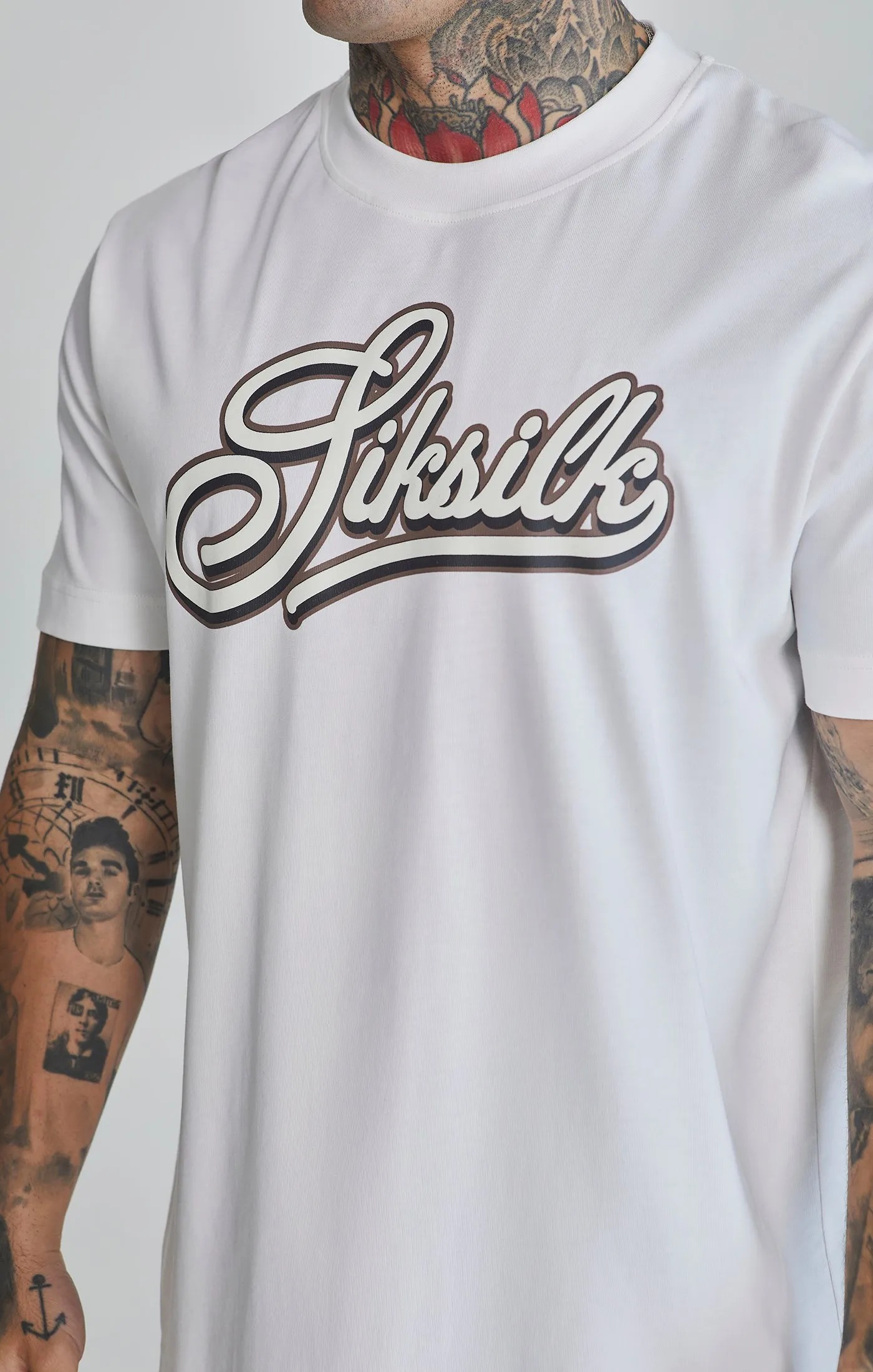 White Logo T-Shirt sold by Siksilk product image thumbnail 3