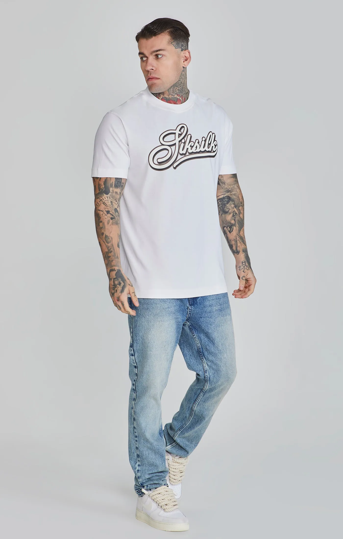 White Logo T-Shirt sold by Siksilk product image thumbnail 4