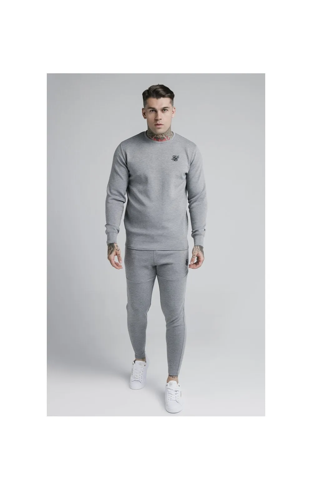 SikSilk L/S Exhibit Sweater - Grey Marl sold by Siksilk product image thumbnail 5