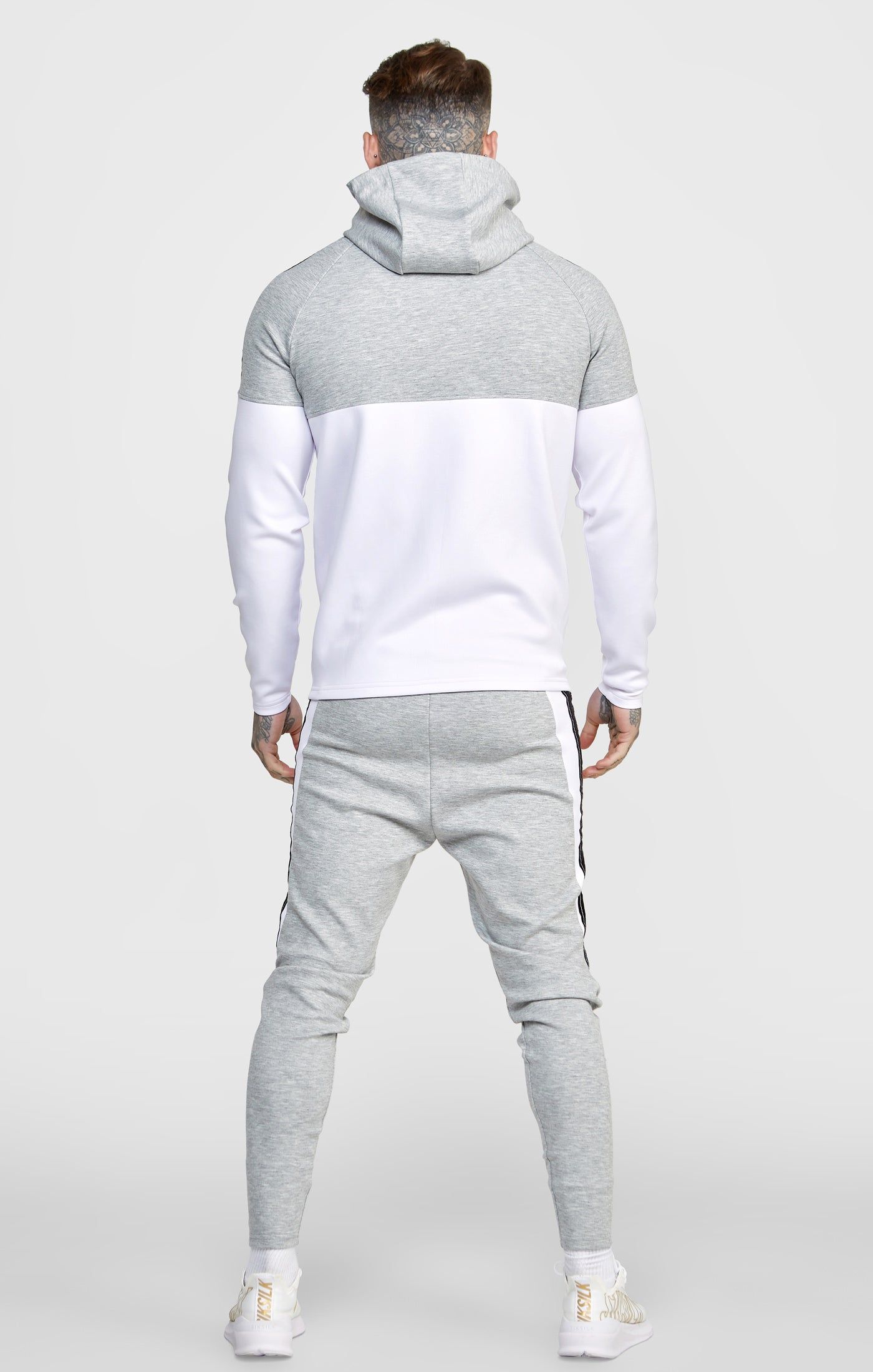 Grey Marl Zip Through Hoodie And Jogger Tracksuit Set sold by Siksilk product image thumbnail 5