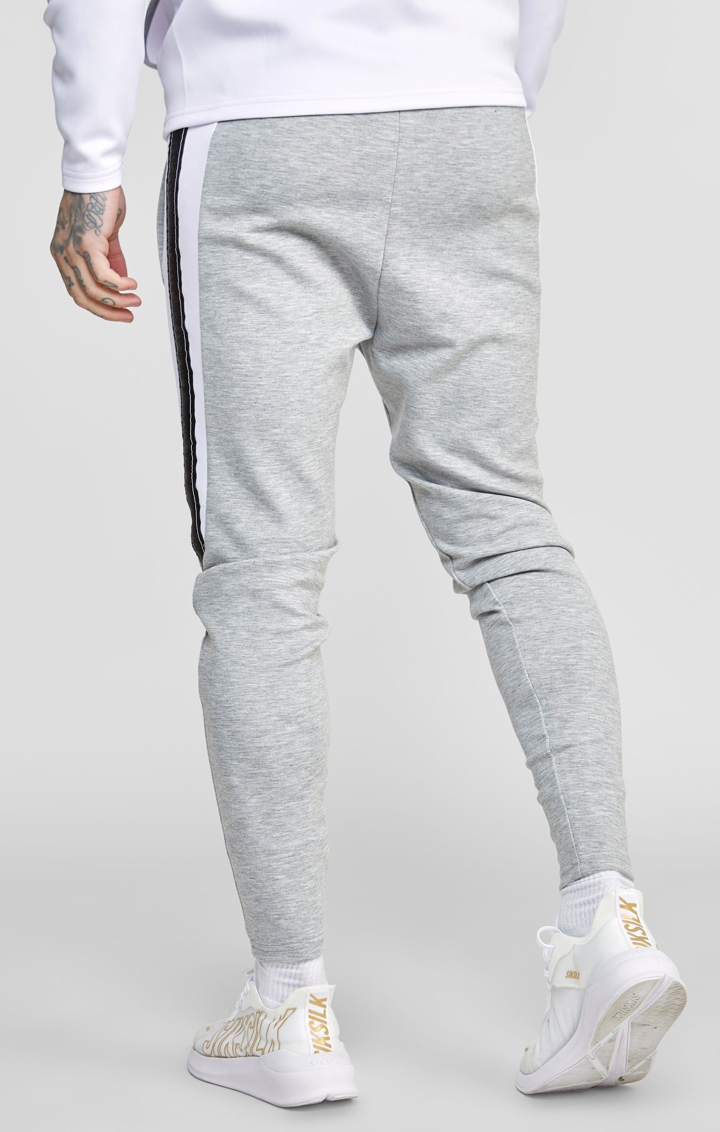Grey Marl Zip Through Hoodie And Jogger Tracksuit Set sold by Siksilk product image thumbnail 4