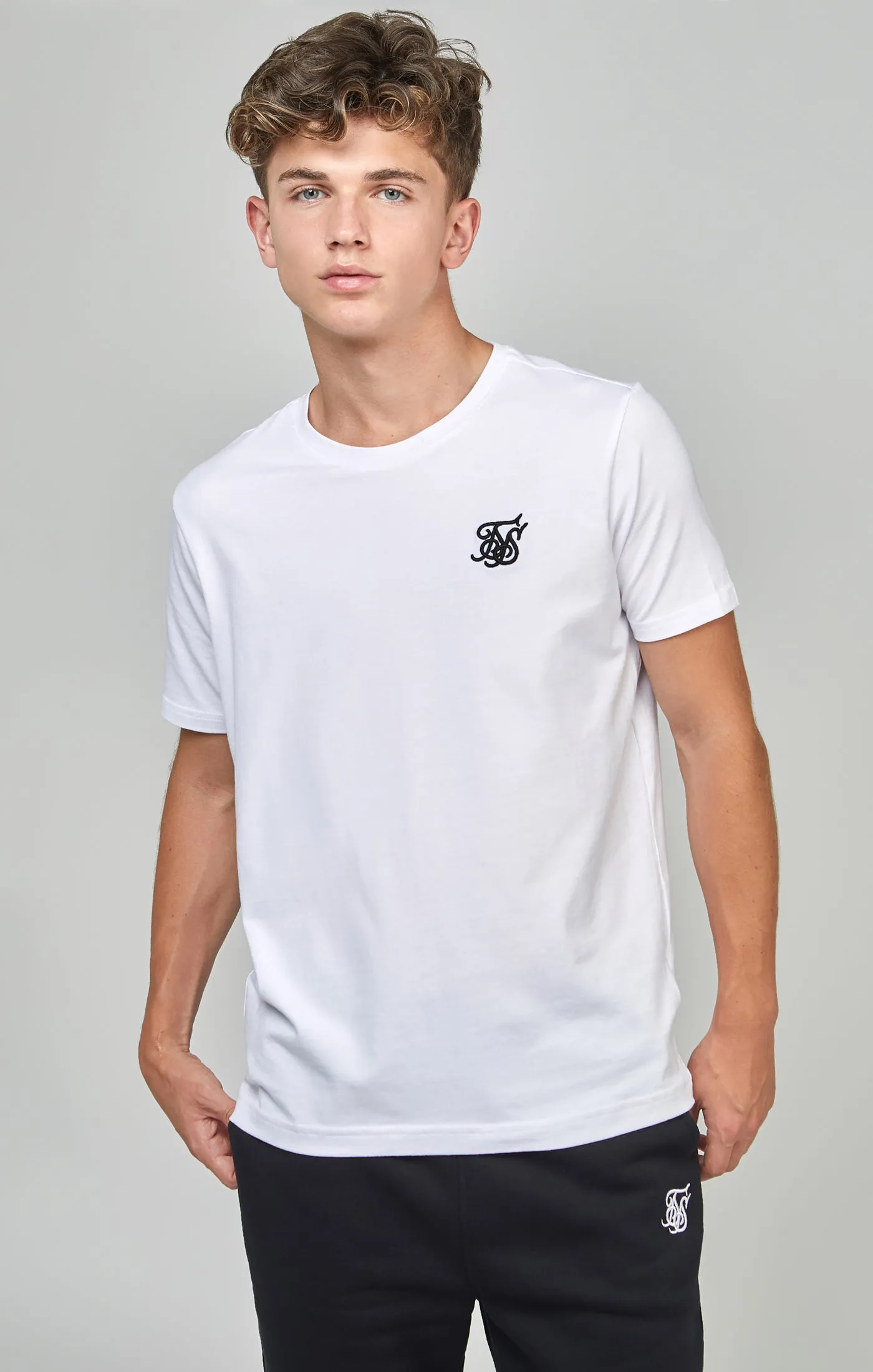 Boys White Essentials T-Shirt sold by Siksilk product image thumbnail 4