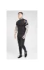 SikSilk S/S Grandad Collar Shirt - Jet Black & Floral Animal sold by Siksilk