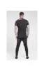 SikSilk S/S Grandad Collar Shirt - Jet Black & Floral Animal sold by Siksilk