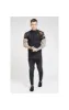 SikSilk S/S Grandad Collar Shirt - Jet Black & Floral Animal sold by Siksilk