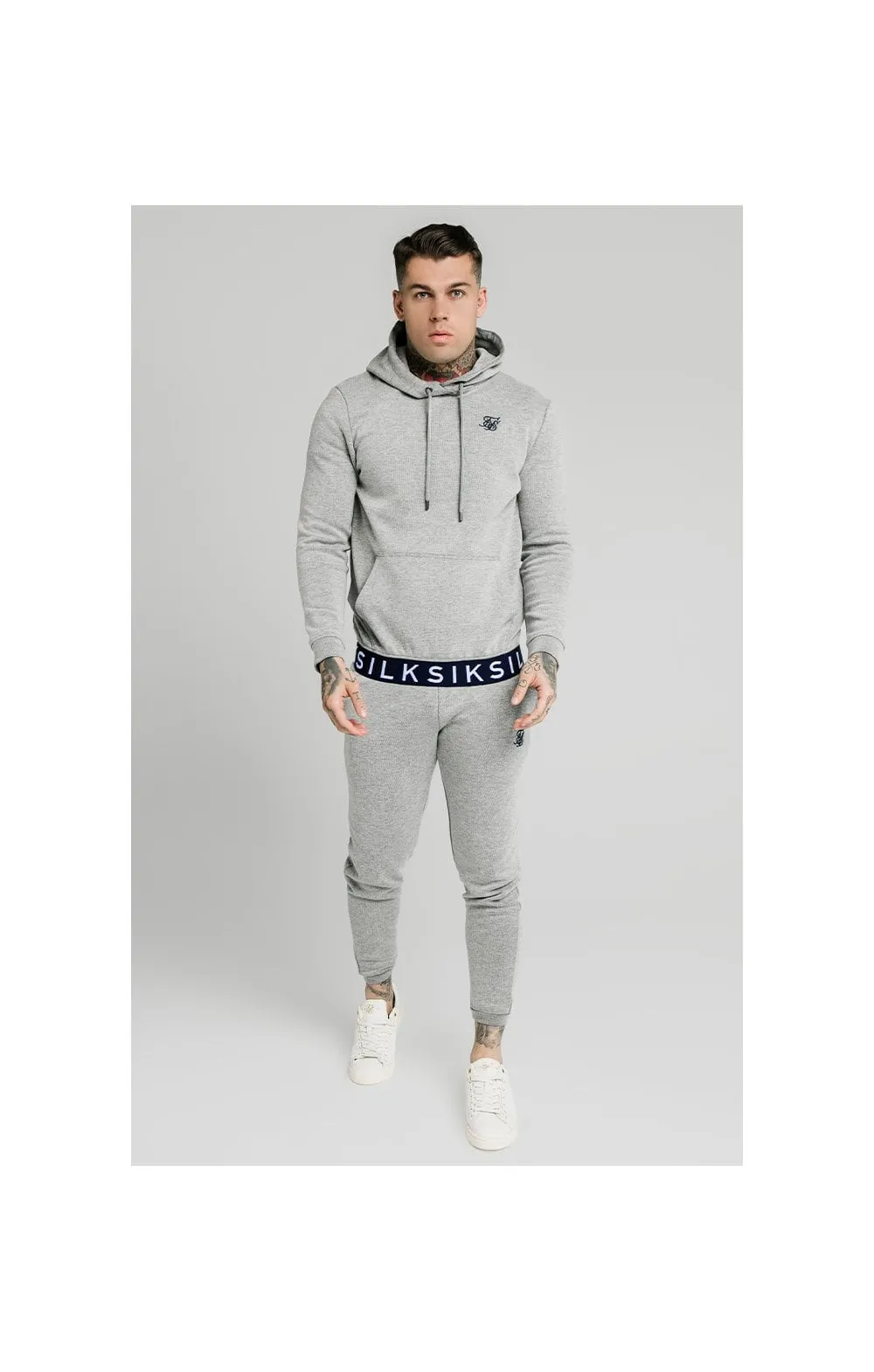 SikSilk Elastic Jacquard Overhead Hoodie – Grey sold by Siksilk product image thumbnail 3