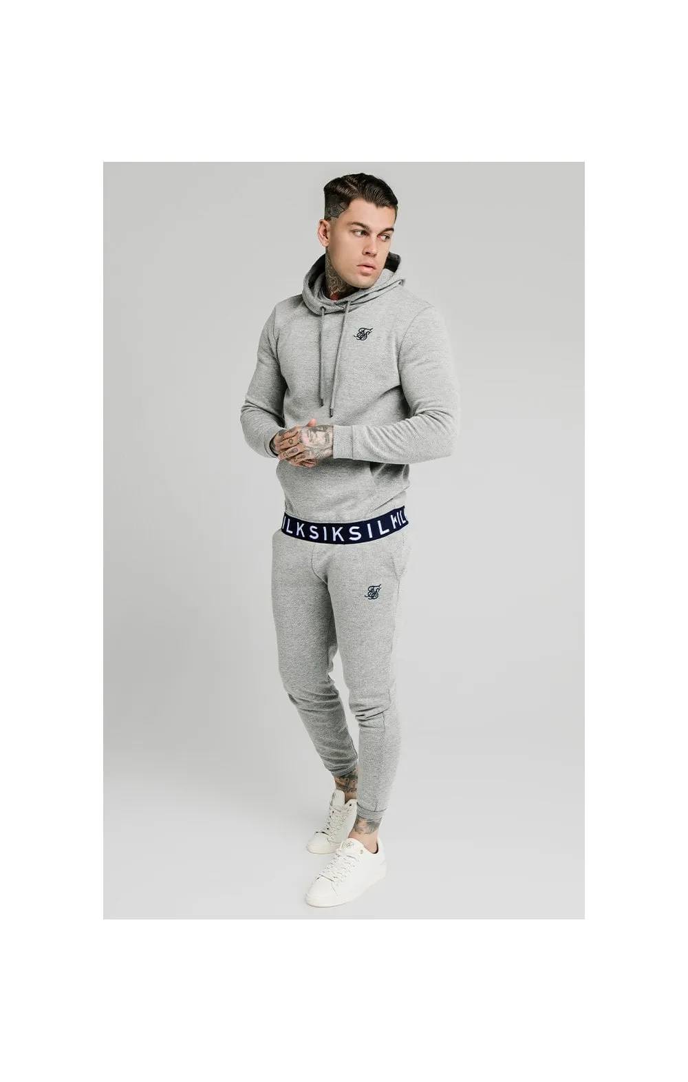 SikSilk Elastic Jacquard Overhead Hoodie – Grey sold by Siksilk product image thumbnail 4