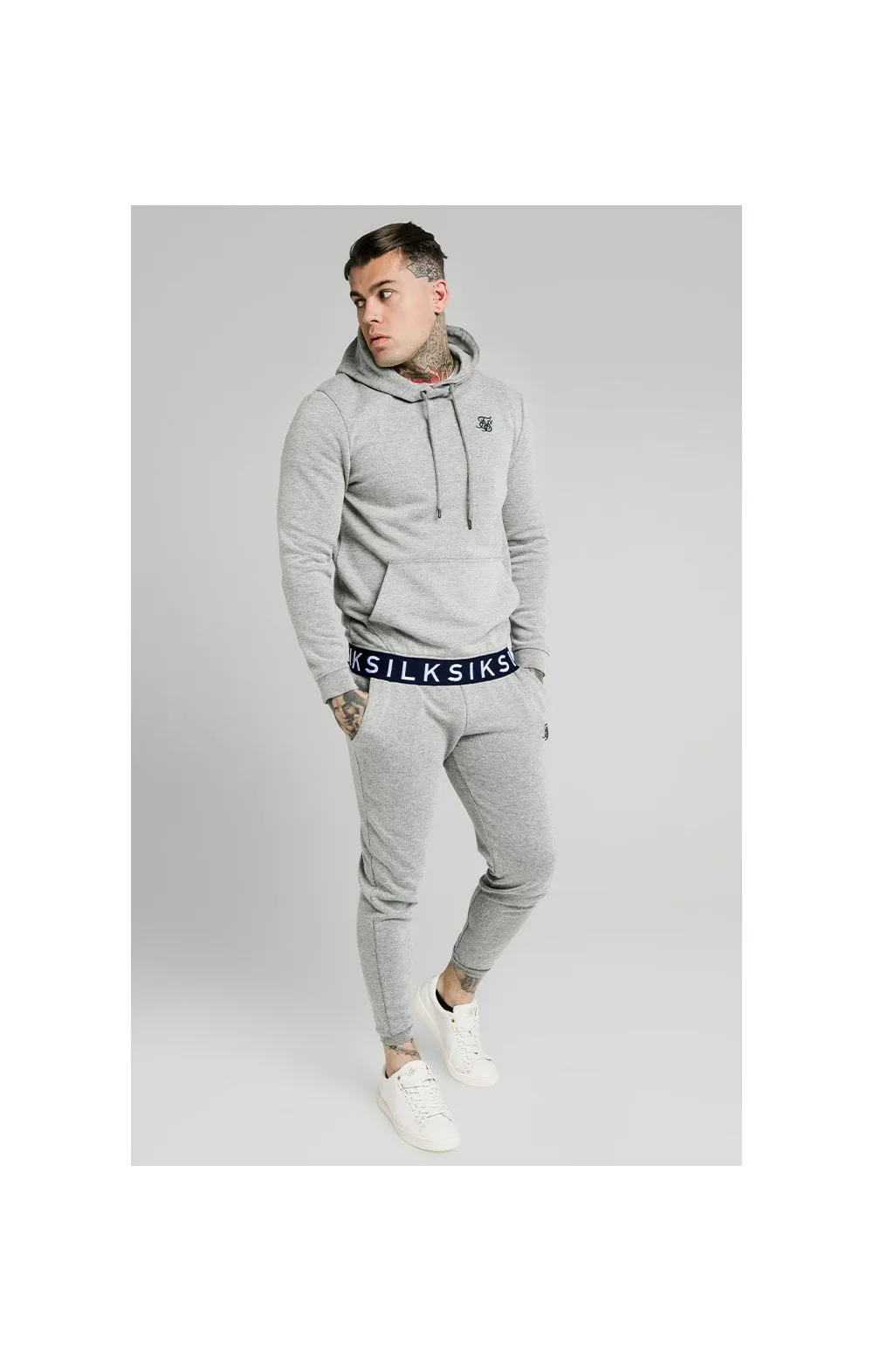 SikSilk Elastic Jacquard Overhead Hoodie – Grey sold by Siksilk product image thumbnail 5