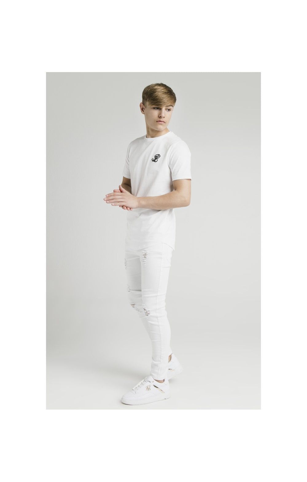 Boys Illusive White Curved Hem T-Shirt sold by Siksilk product image thumbnail 5