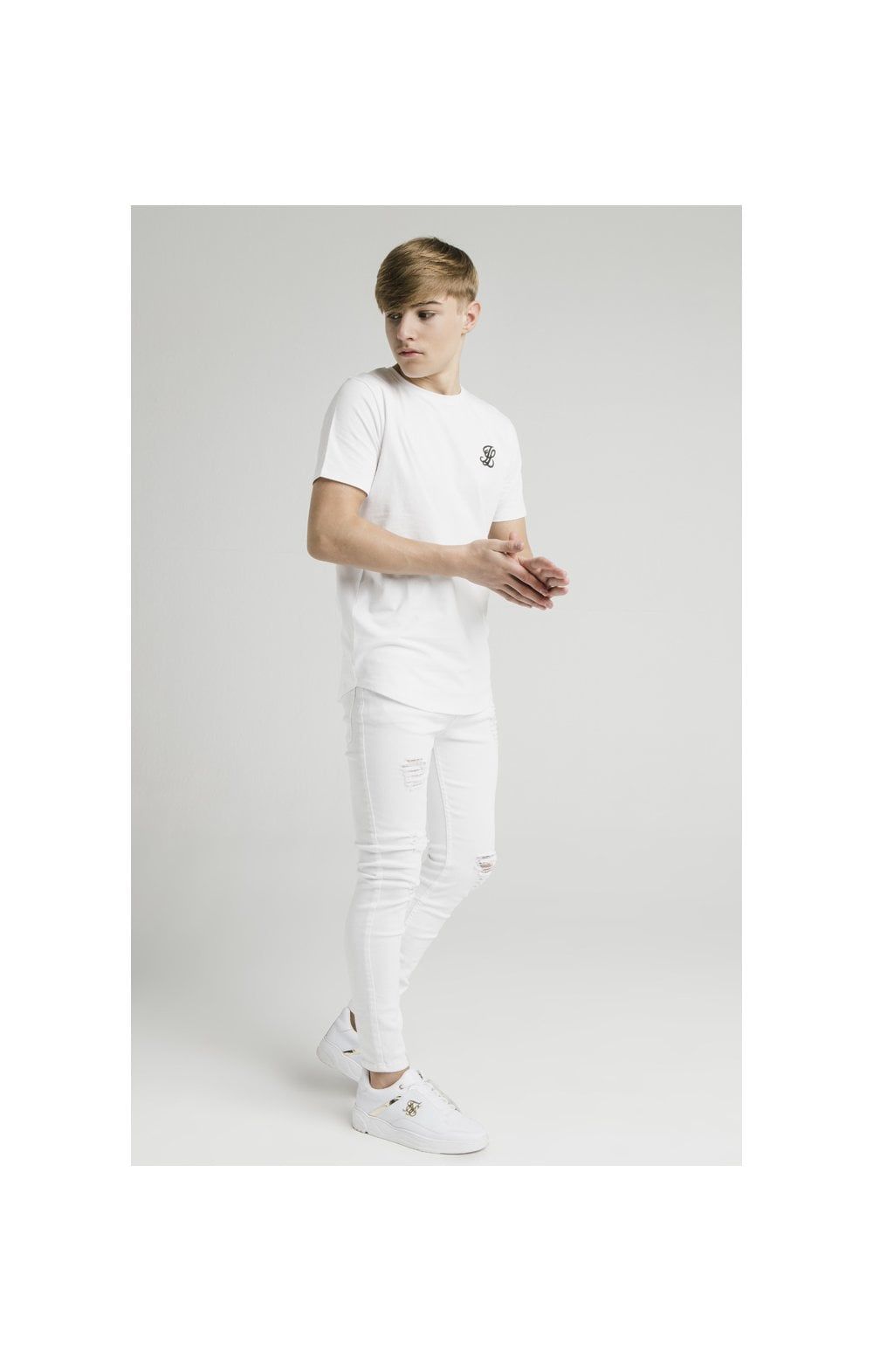 Boys Illusive White Curved Hem T-Shirt sold by Siksilk product image thumbnail 6