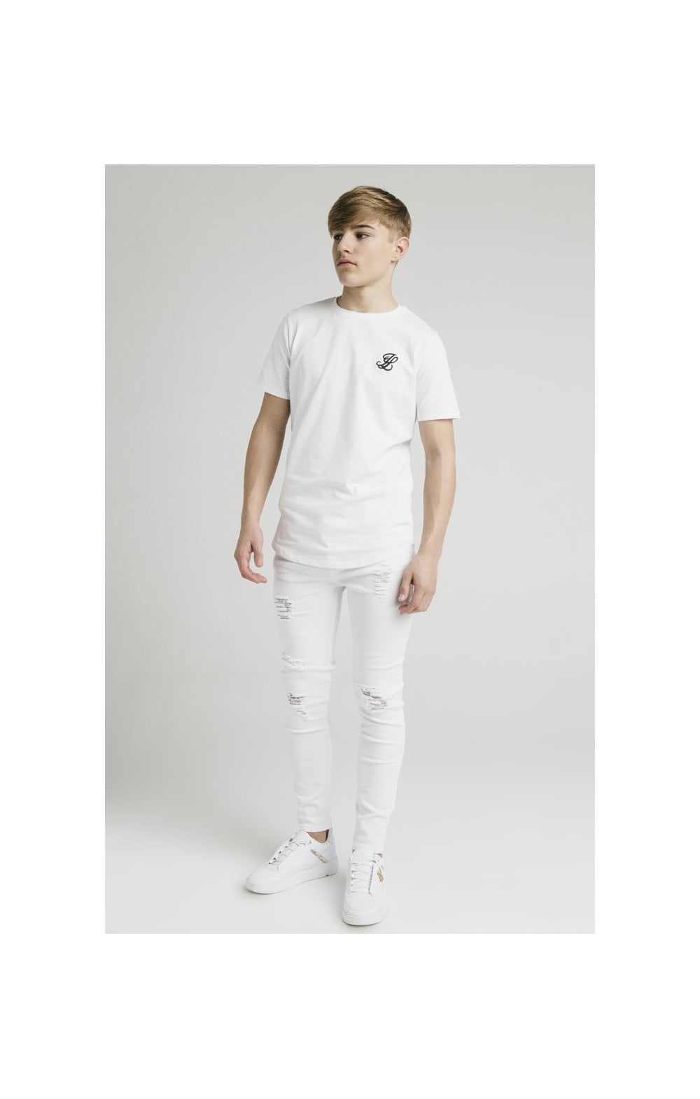 Boys Illusive White Curved Hem T-Shirt sold by Siksilk product image thumbnail 3