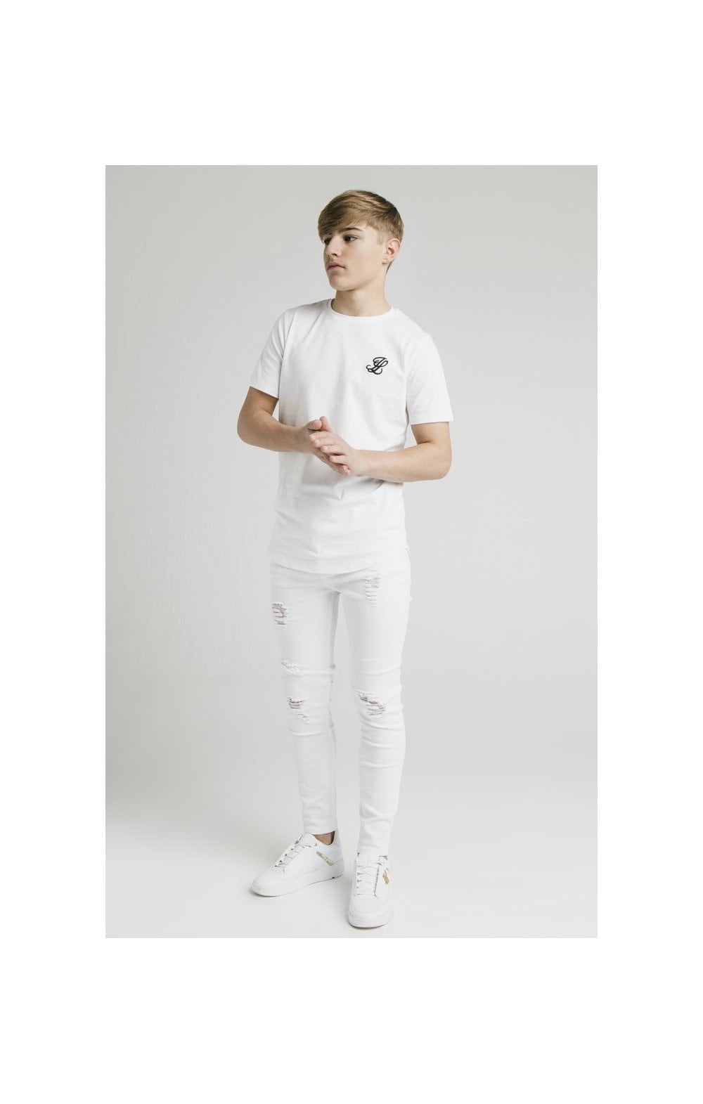 Boys Illusive White Curved Hem T-Shirt sold by Siksilk product image thumbnail 4