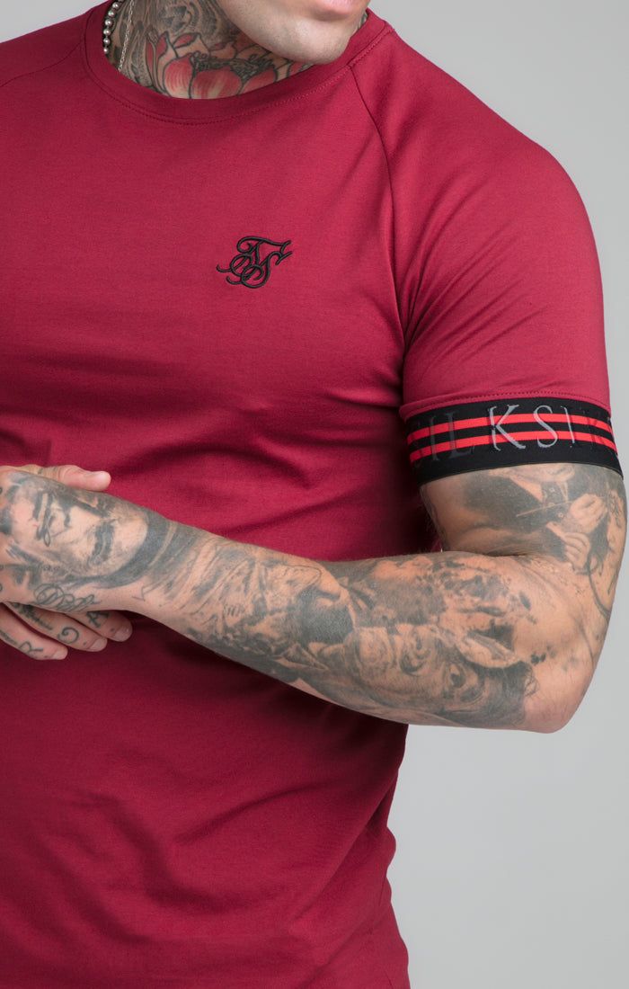 Burgundy Pro Elastic Cuff T-Shirt sold by Siksilk product image thumbnail 2