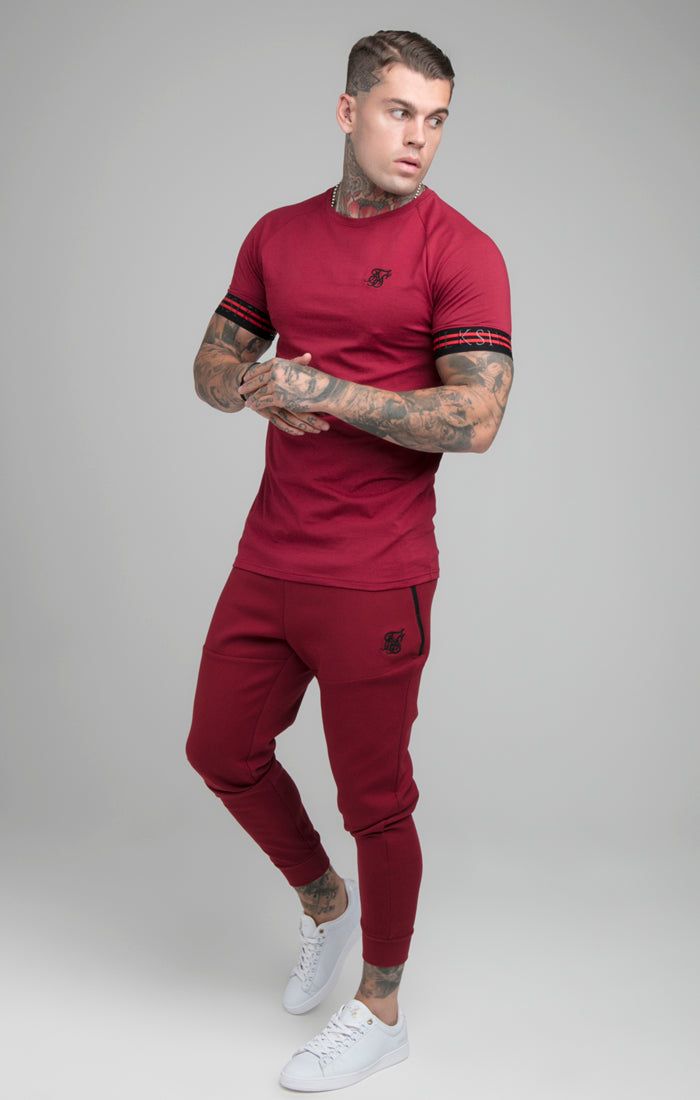 Burgundy Pro Elastic Cuff T-Shirt sold by Siksilk product image thumbnail 3