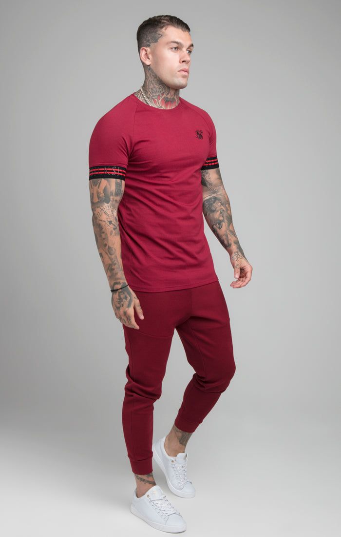 Burgundy Pro Elastic Cuff T-Shirt sold by Siksilk product image thumbnail 4