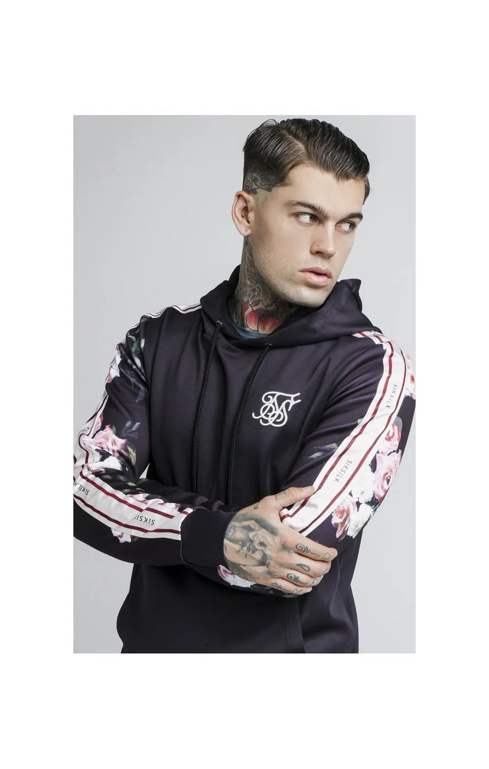 SikSilk Oil Paint PolyTricot Overhead Hoodie - Black sold by Siksilk