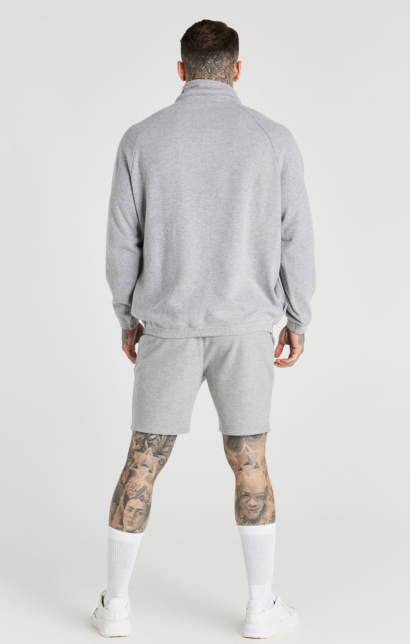 Grey Marl Half Zip Rib Funnel sold by Siksilk product image thumbnail 4
