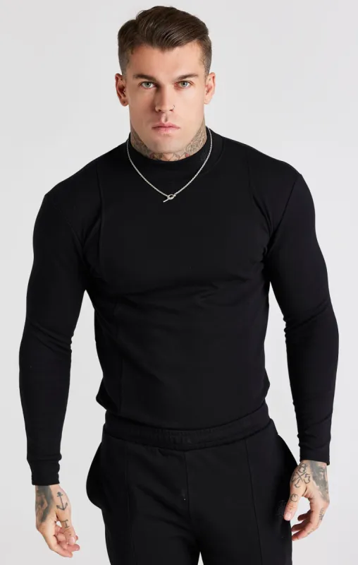 Black Turtle Neck Long Sleeve T-Shirt sold by Siksilk