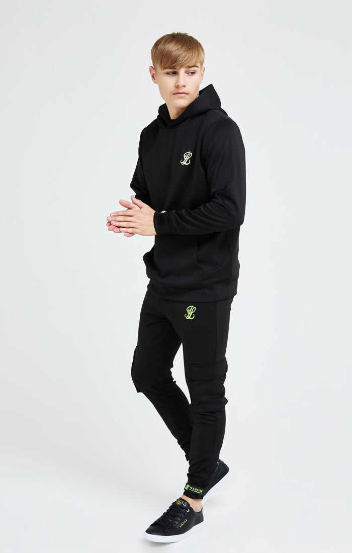 Illusive London Element Overhead Hoodie - Black & Green sold by Siksilk product image thumbnail 4