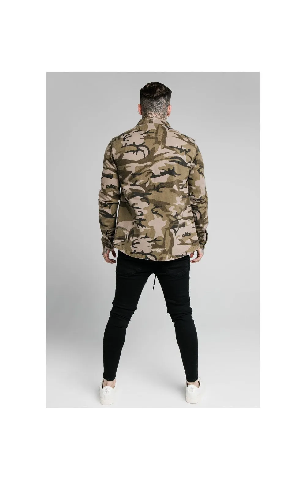 SikSilk L/S Utility Denim Shirt Jacket - Camo sold by Siksilk product image thumbnail 4