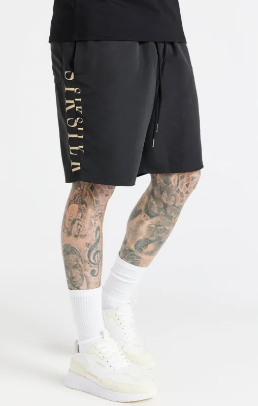 Black Long Swim Short sold by Siksilk